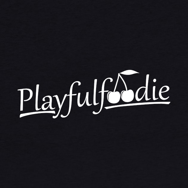 Playfulfoodie logo in white by Playfulfoodie